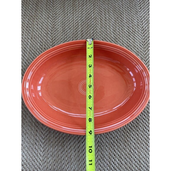Fiestaware  HLC USA  Red Orange 12 ” Oval Platter - Picture 6 of 7